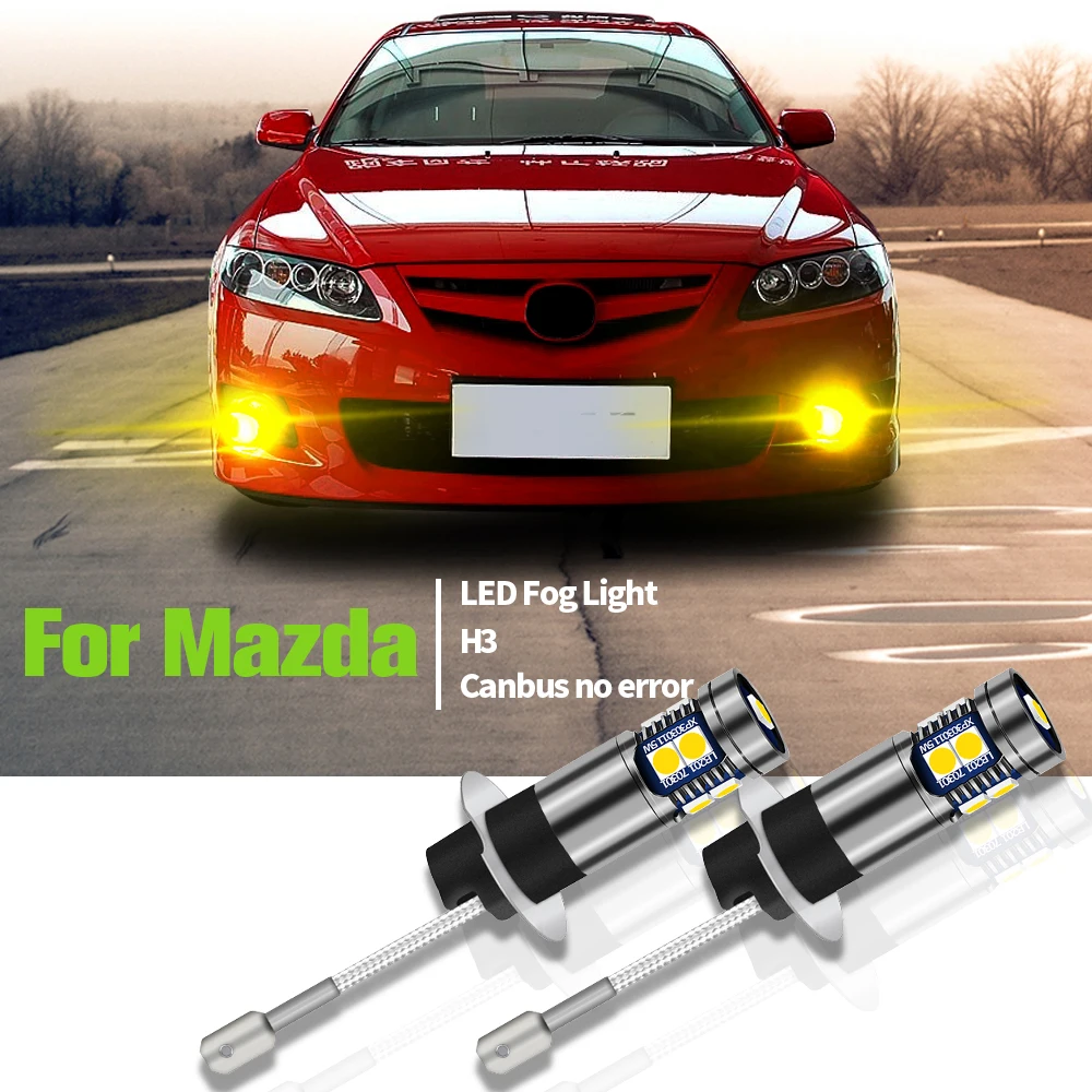 

2pcs LED Fog Light Blub Lamp Canbus No Error H3 For Mazda 6 GG 2002 2003 2004 2005 2006 2007