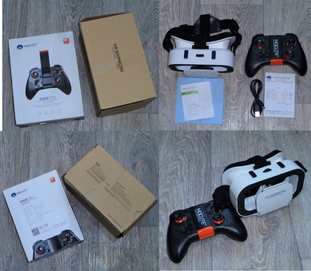 VR Shinecon G05A вр видео шлем виртуальной реальности очки 3D 3 D для iPhone Android VR смартфона умные виар игр смарт смартфонов дополненной телефона комплект видеоочки с экраном контролерами стерео активные нейрошлем
