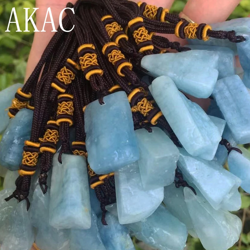 

20pendants AKAC natural Aquamrine ore pendant factory wholesale send randomly