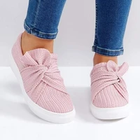 ladies bows lok sneakers women 2021 spring new flat bottom platform grass large size casual shoes womens flat shoes