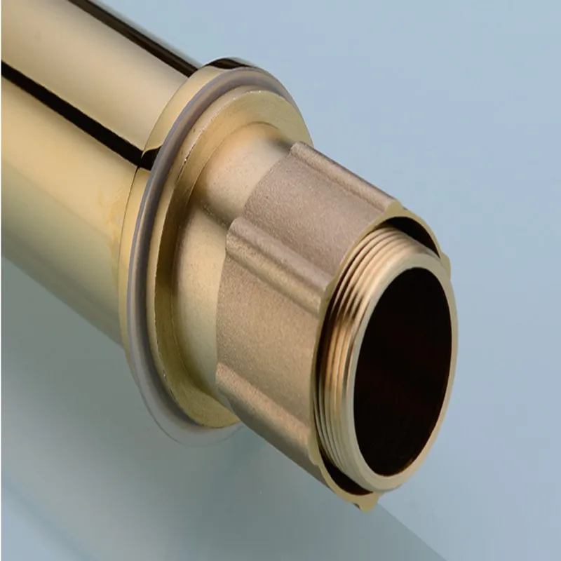 Полностью медный позолоченный смеситель для раковины стол холодной и горячей