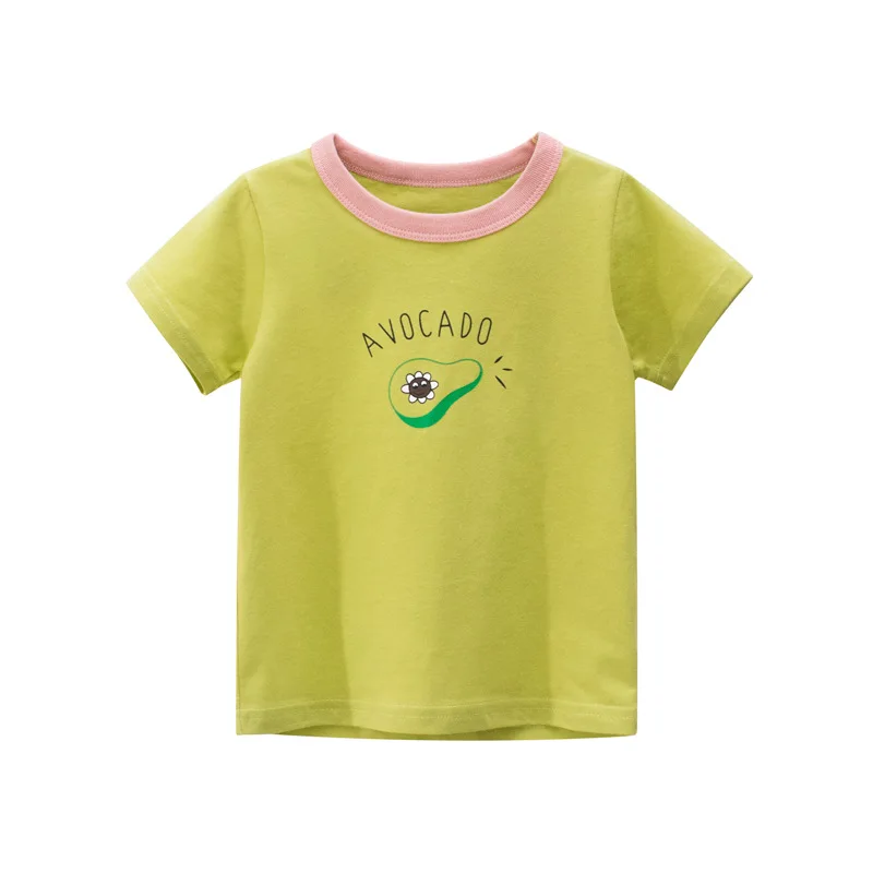 

Brand Children's Clothing 2020 Kids Girls Short-Sleeved T-shirt Cotton Girl Short Sleeve Fruits Vegetables Printed Tshirts