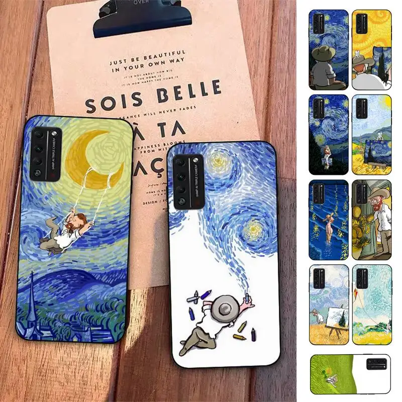 

Paintings Starry Night Van Gogh Phone Case for Huawei Honor 10 i 8X C 5A 20 9 10 30 lite pro Voew 10 20 V30