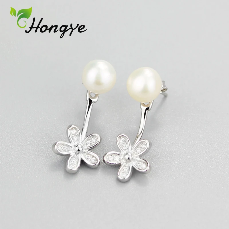 Женские серьги подвески из серебра 925 пробы с натуральным