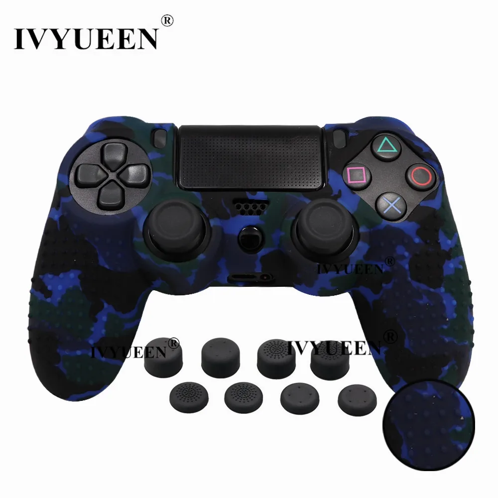 IVYUEEN 9 в 1 Шипованный силиконовый защитный чехол для sony Dualshock 4 PS4 Pro тонкий контроллер с 8 аналоговыми рукоятками