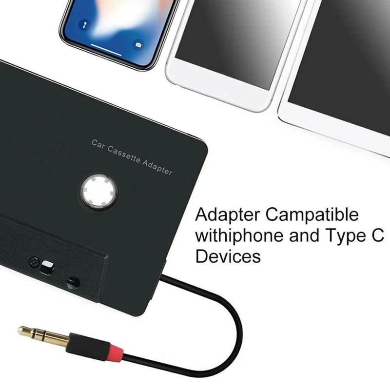 

C5AE 3.5mm Four Channel Anti-Tangled Mini ABS Stereo Cassette Adapter Car Audio-