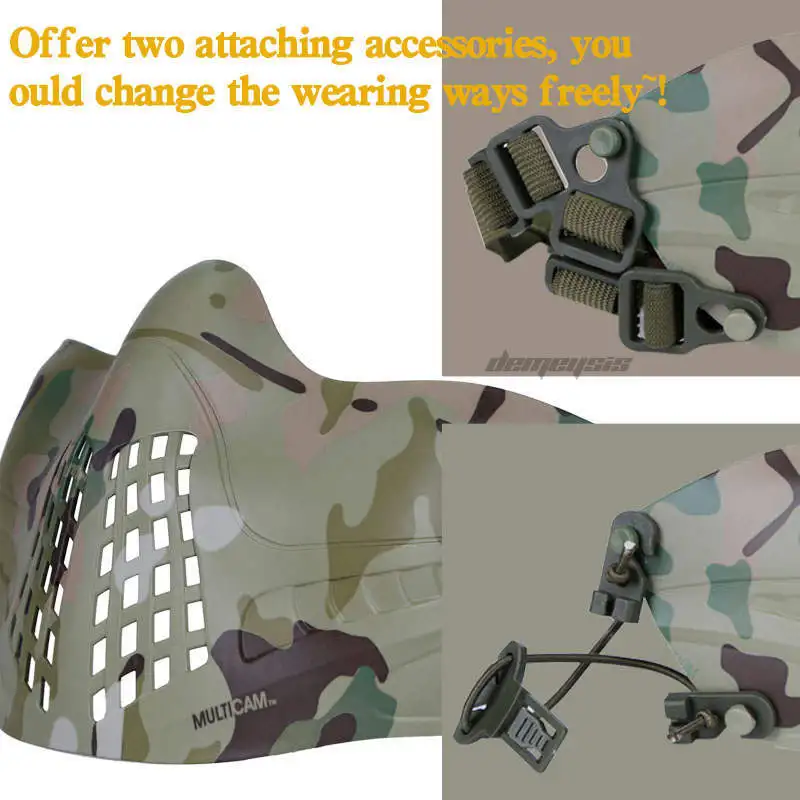 Военная дышащая маска для страйкбола защитная тактическая на половину лица