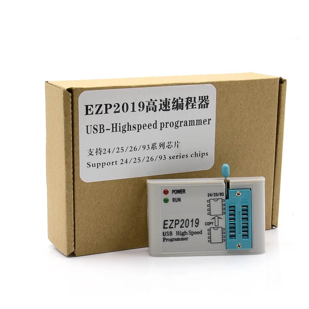Новейший высокоскоростной USB программатор EZP2019 SPI + 5 адаптеров Поддержка 24 25 93 EEPROM