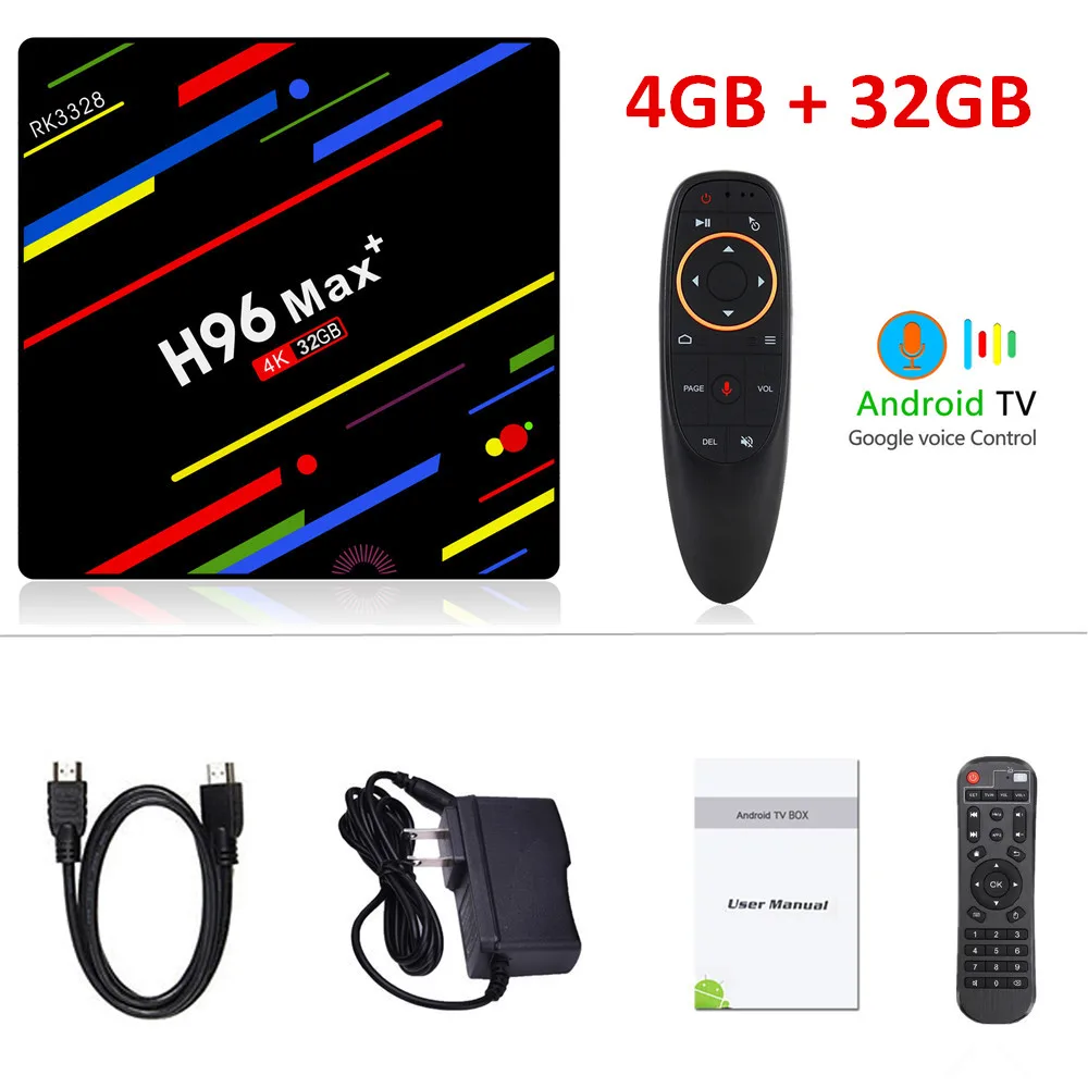 4G 32G voice remote H96 MAX Plus ТВ приставка Android 9,0 4 Гб ОЗУ 32 Гб 64 Гб ПЗУ RK3328 телеприставка 5G Wifi 4K смарт медиаплеер pro PK X96 RK3318 HK1 - Цвет: 4G 32G voice remote