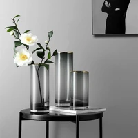 european gilded glass vases with transparent flower arrangement for simple and creatives desktop decoration can home decoration