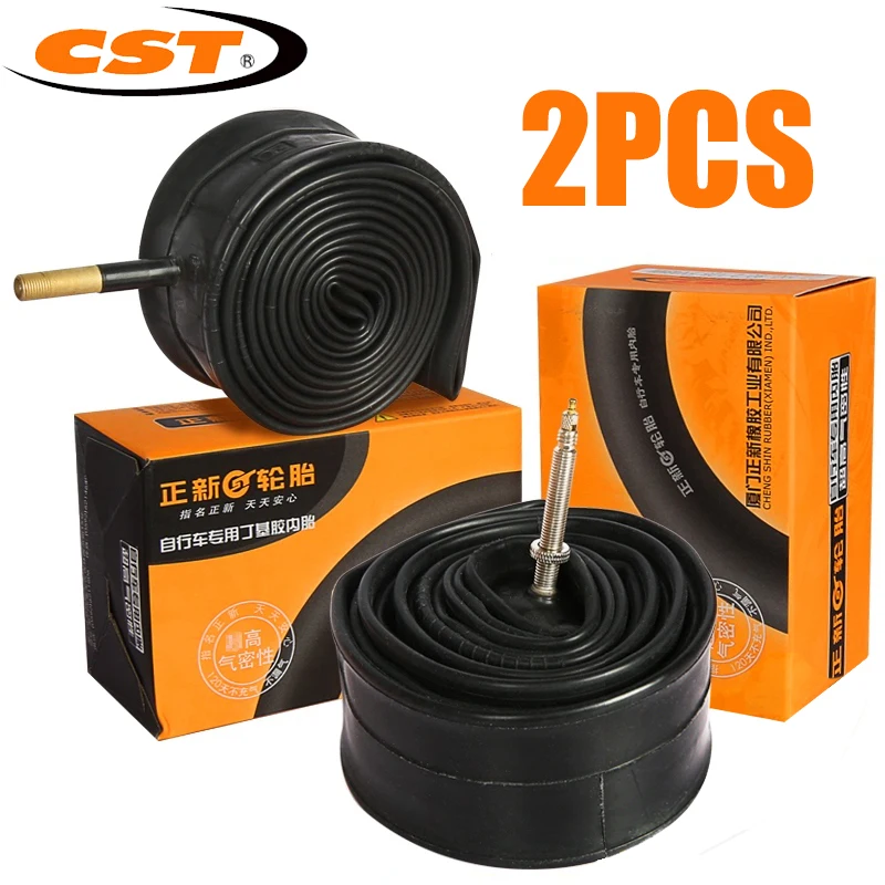 

2pcs CST Bicycle Inner Tube For Mountain Road Folding Bike Tyre Tire Butyl Rubber 20/26/27.5/29/700C Presta Schrader Valve Tube