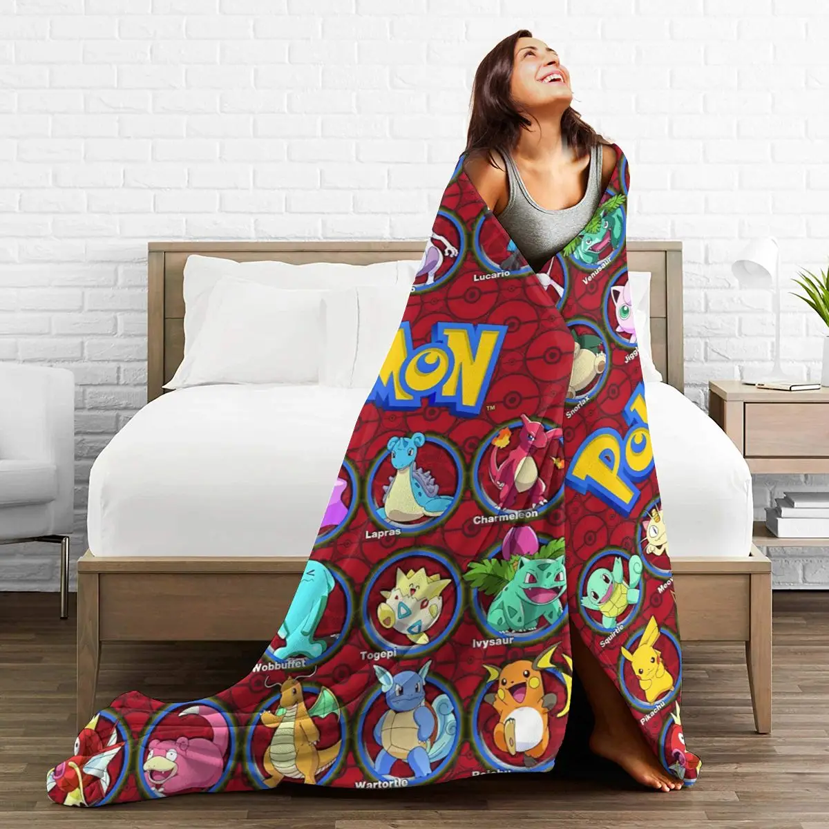 

3d-printed Blanket Pokemon Bikachu Flannel Blanket Bed Printed Bedspread Bedspread Sofa Gift Throw Soft Cartoon Acrylic 2-3