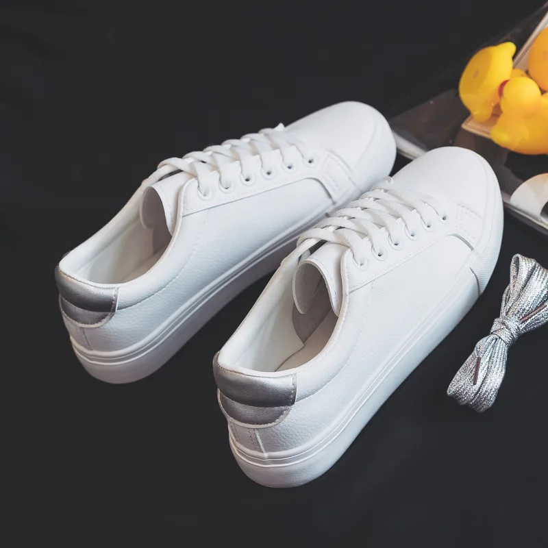 

Fashion Shoes Women's Vulcanize Shoes Spring New Casual Classic Solid Color PU Leather Shoes Women Casual White Shoes Sneakers