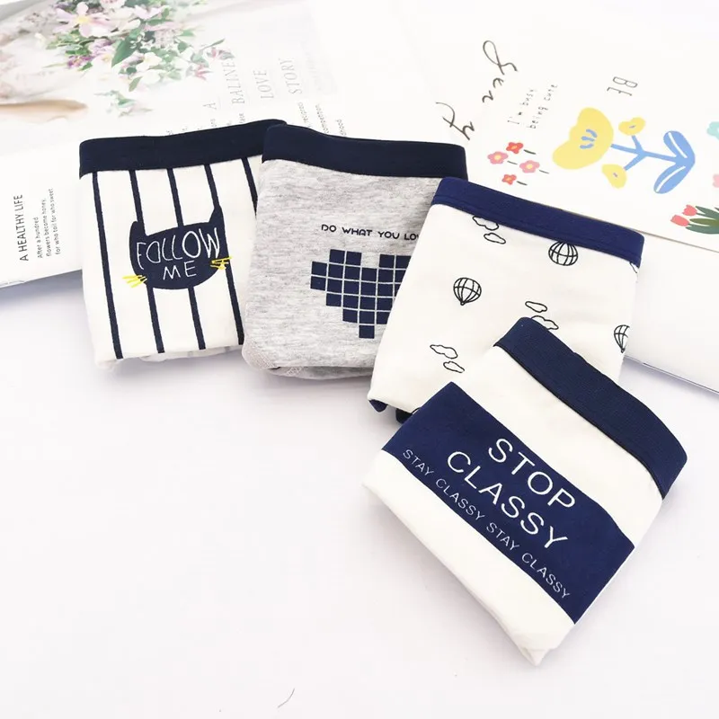 

4PCS/4-piece Ladies Cotton Underwear One-piece Ladies Underwear Panties Set Ladies Sexy Fashion Digital Panties Female Underwear