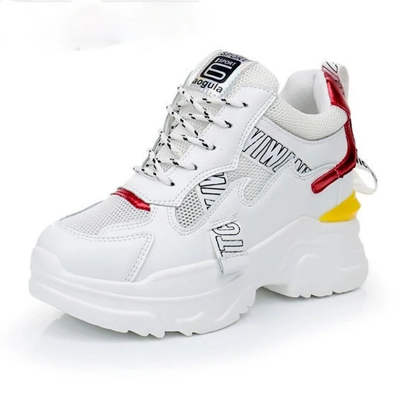 

Women's Shoes New Women's Sneakers Spring Fashion Increased Thick-soled Shoes Comfortable Lace-up Outdoor Walking Casual Shoes