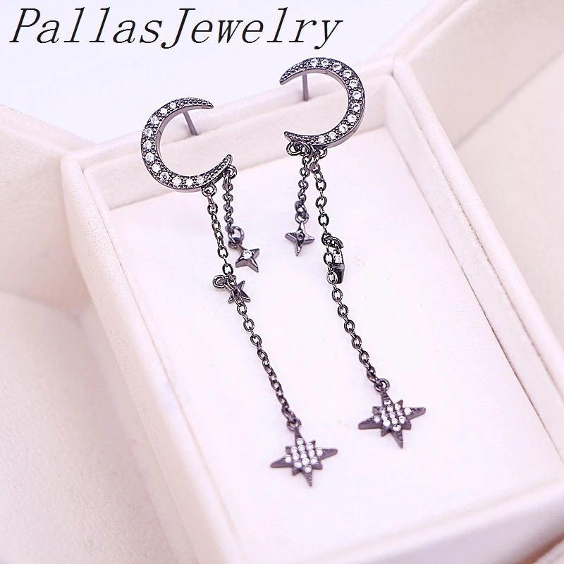 

4Pairs CZ Zircon Dandle Earrings Women Elephant Long Earrings Charm Wedding Jewelry