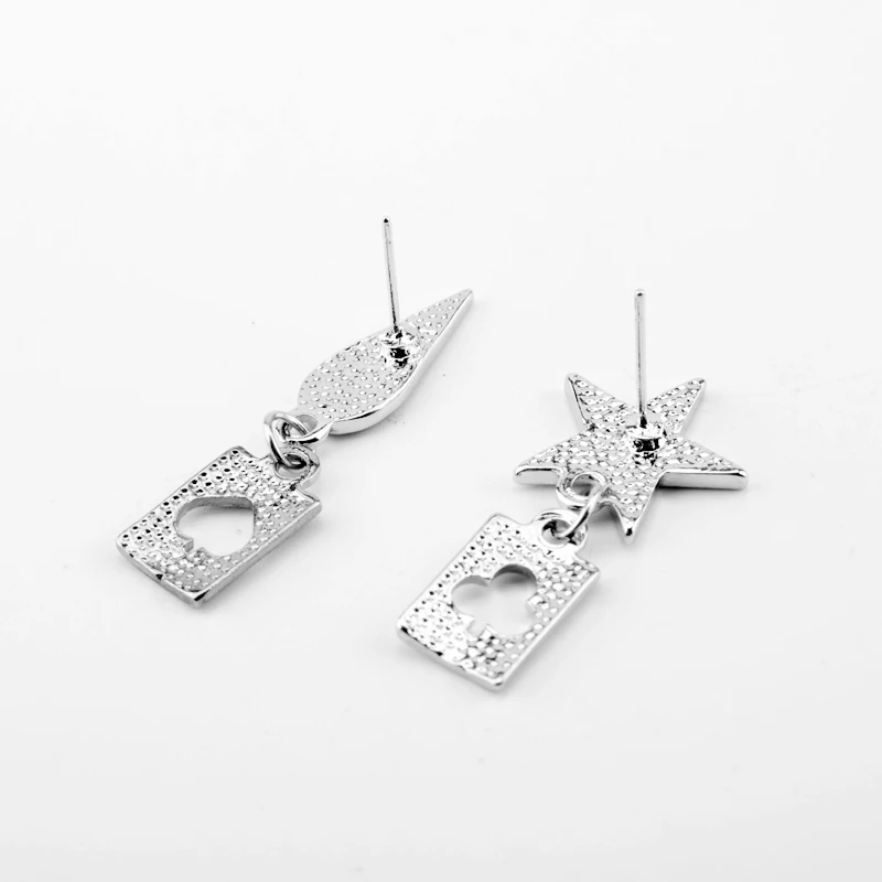 Косплей Аниме HUNTER x Hisoka КАПЛЕВИДНАЯ звезда покер металлические серьги висячие