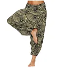 Женские повседневные свободные штаны для занятий йогой с принтом, Длинные шаровары с эластичным поясом, модные брюки с широкими штанинами, штаны для йоги с высокой талией, 30