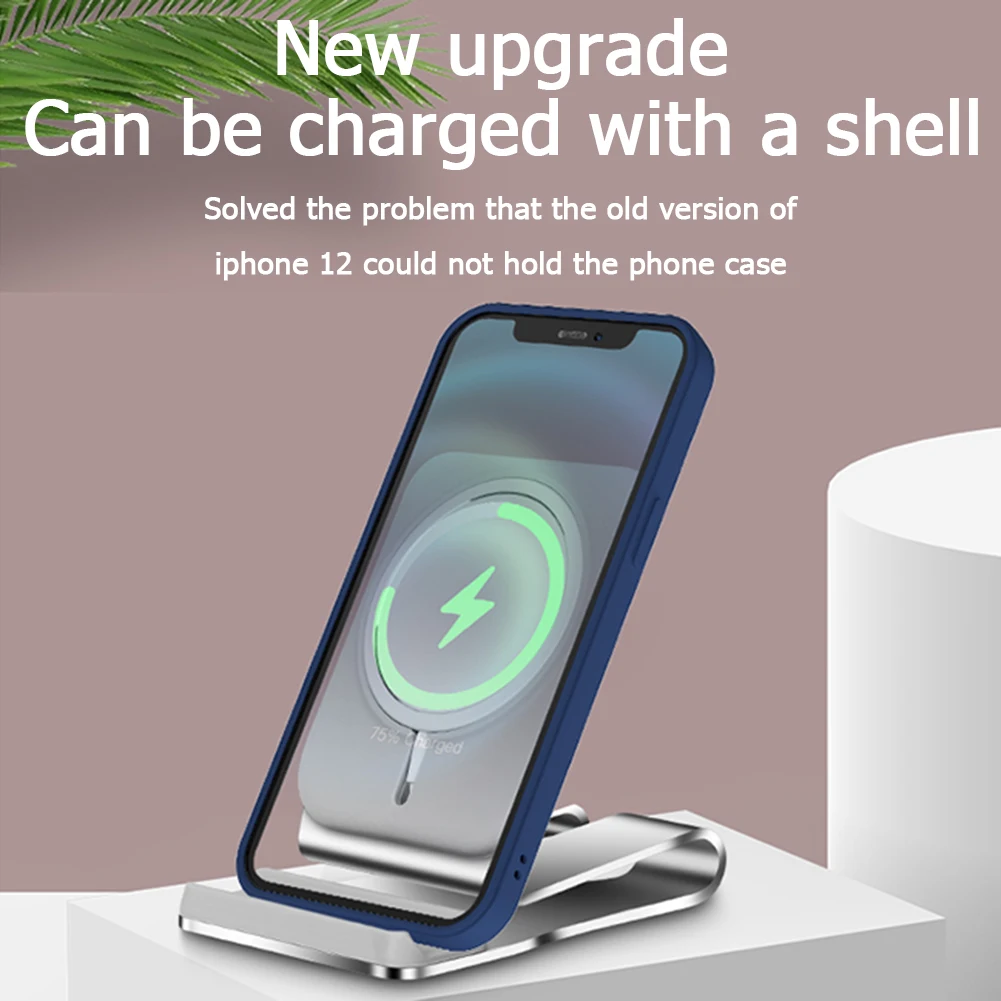 charger bracket for iphone 12 magsafe metal magnetic absorbing invisible charger stand foldable moblie phone holder free global shipping