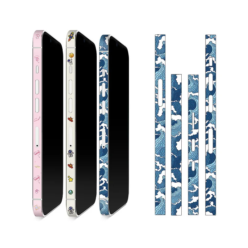

For iPhone 13 Mobile Phone Side Film Cartoon Multicolor Matte Film Cute Rim Protective Films Rrame Stickers For iPhone13Pro Max