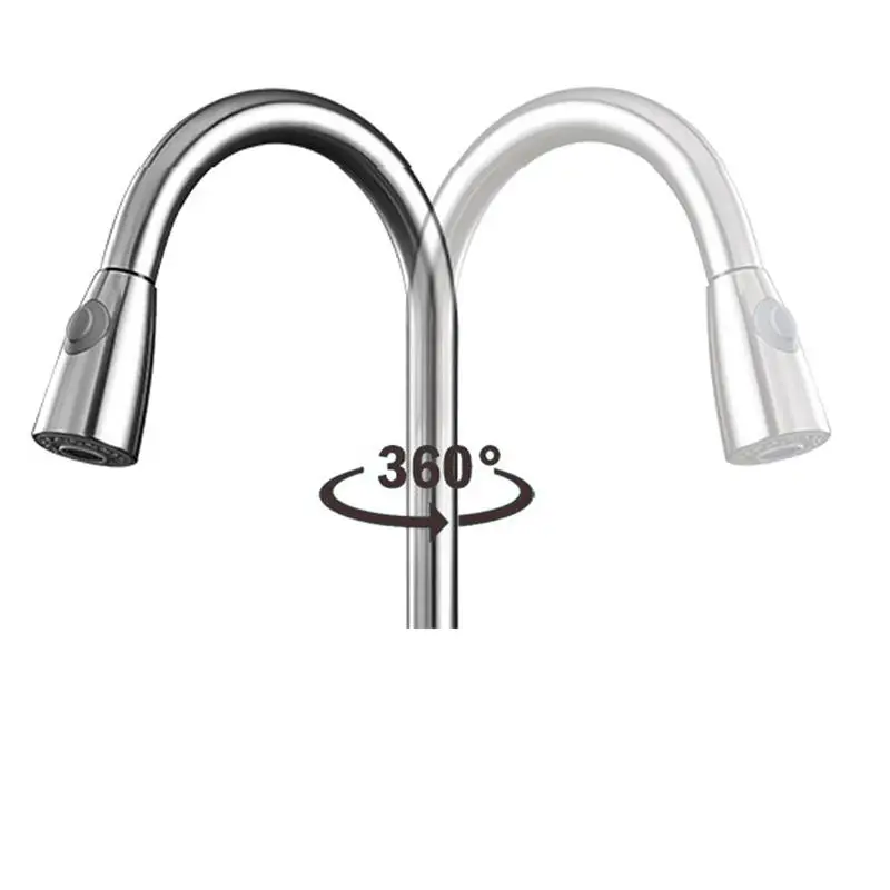 Матовый никель смеситель кран с одним отверстием выдвижной носик и для кухонной