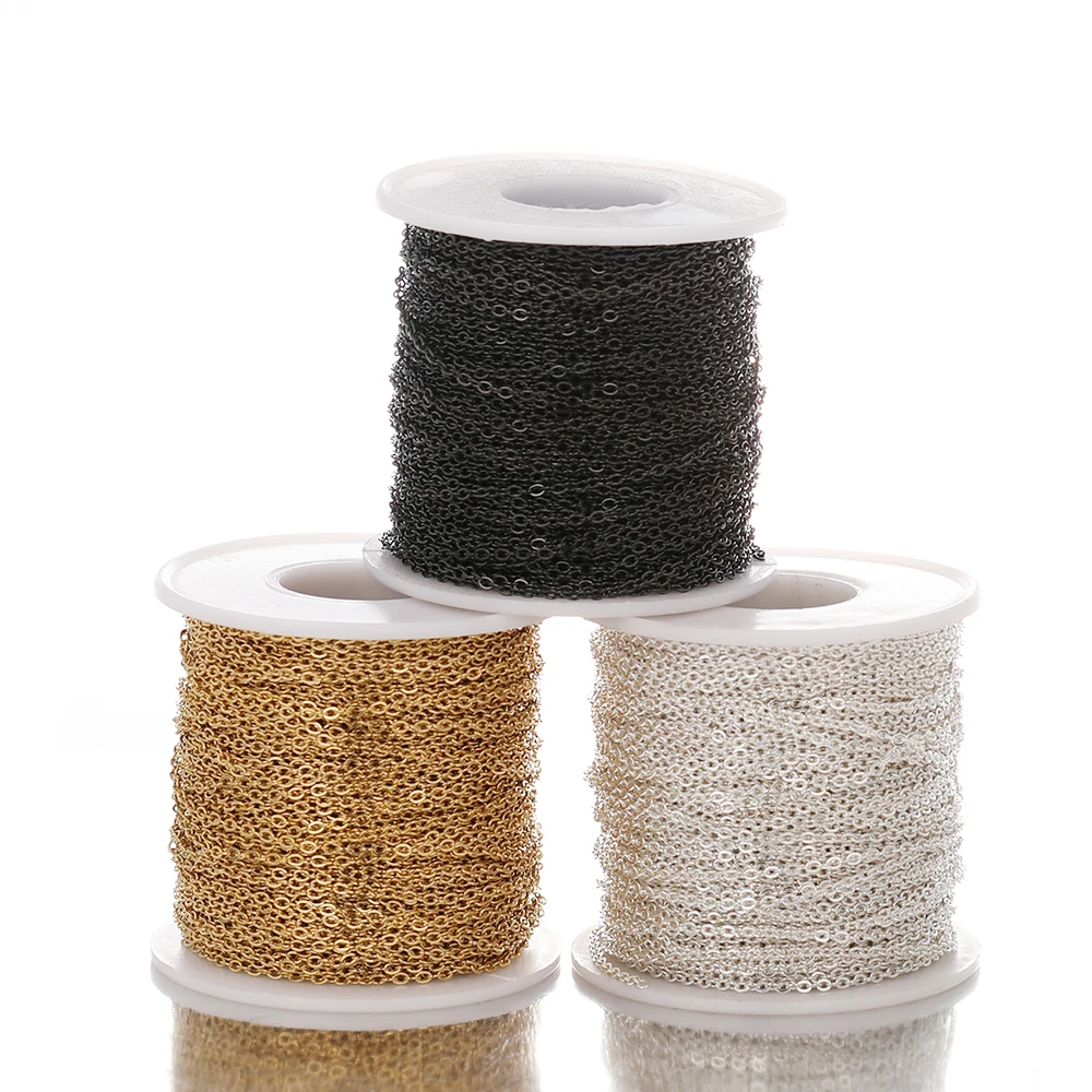 Цепь из нержавеющей стали для украшений сделай сам 2 метра розовое золото 18 К