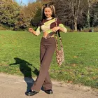 Мешковатые коричневые винтажные джинсы, женские свободные уличные брюки с высокой талией, модные хлопковые джинсовые спортивные брюки в стиле Харадзюку