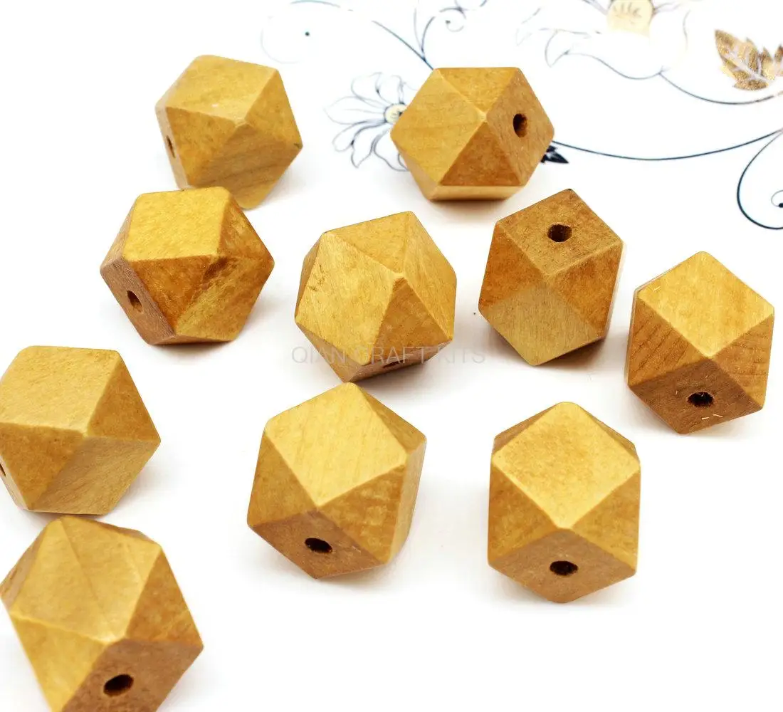 200pcs big bulk Geometric Wood Beads light brown wood 27mm Do it Yourself necklace | Украшения и аксессуары