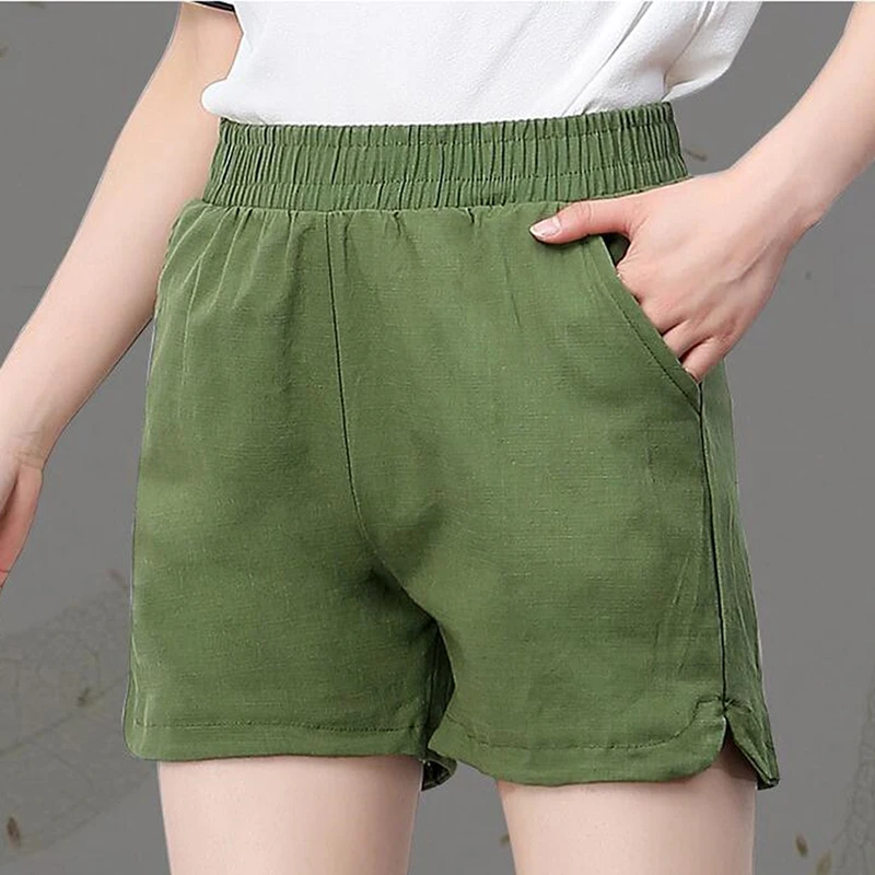 2019 летние женские шорты с широкими штанинами эластичным поясом повседневные