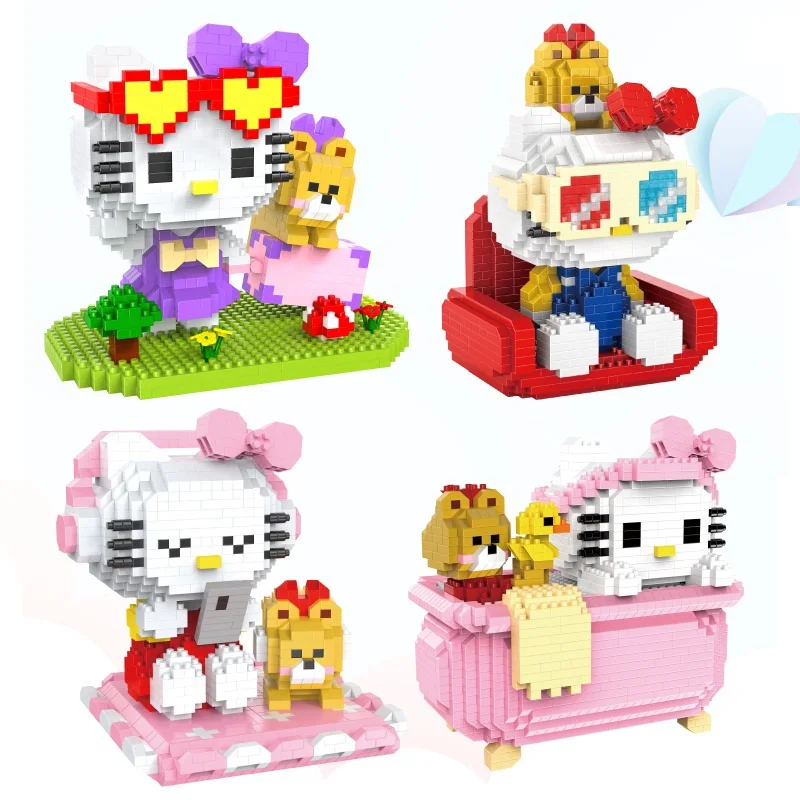 Микро HC магические блоки Мультяшные строительные игрушки Аниме кошка модель