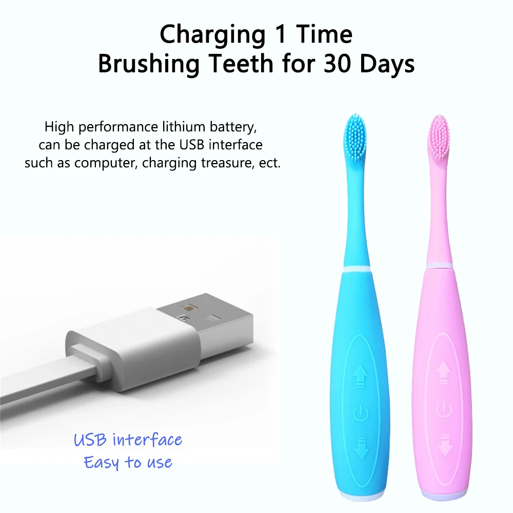 Мощная Электрическая зубная щетка Sonic водонепроницаемые зубные щетки для детей