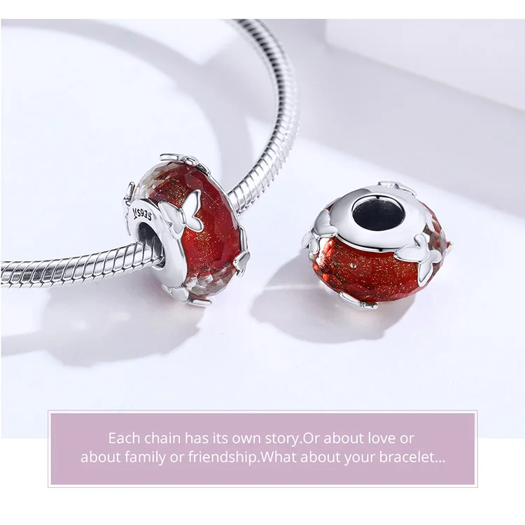 Fit Pandora браслет 925 серебро подарок матери сердце фруктовые бусины DIY S925 Любовь Мама арбуз амулеты "Клубника"