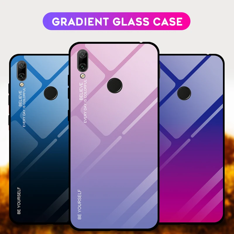 Роскошный чехол для телефона из закаленного стекла для huawei Y9 Y7 Y5 Y6 Prime Y7 Y6 Y5 Prime защитный чехол для задней крышки