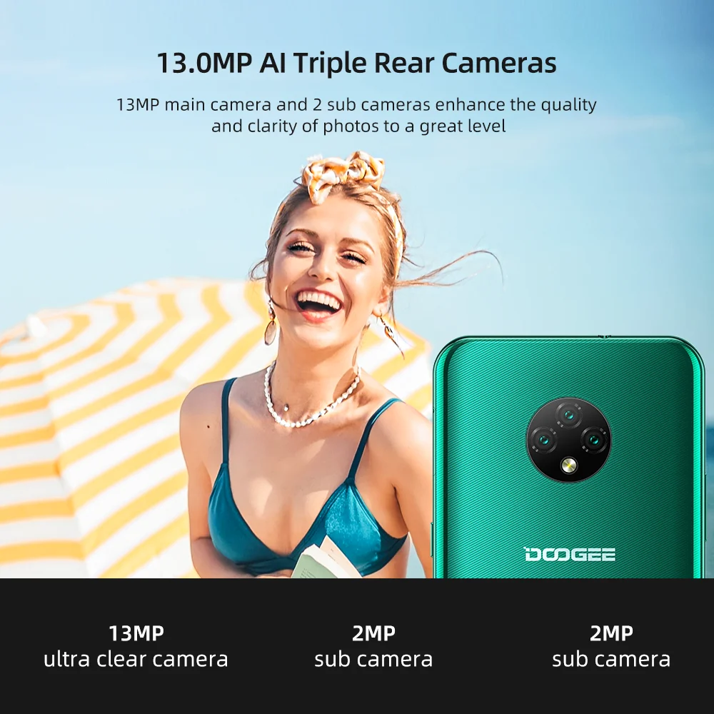 Мобильный телефон DOOGEE X95 4G LTE Android 10 экран 6 52 дюйма тройная камера 13 МП 2 Гб ОЗУ 16 ПЗУ