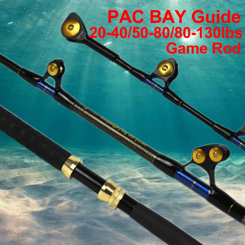 

Boat Rod Sea Fishing Rods 1.8m 20-40lbs 50-80lbs 80-130lbs Nylon Butt PAC BAY Roller Guide 5+1 Strong Saltwater Trolling Rod