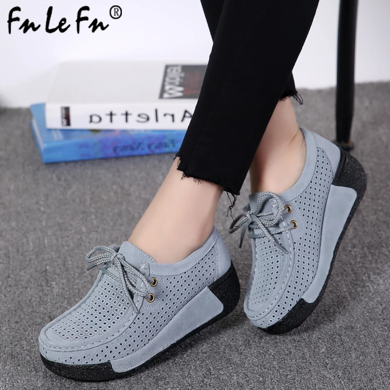 FNLEFN/2019 г. Летние замшевые туфли на плоской платформе женские повседневные лоферы