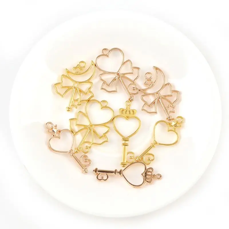 

4Pcs Fairy Wand Magic Stick UV Frame Pendant Open Bezel Setting Jewelry Making