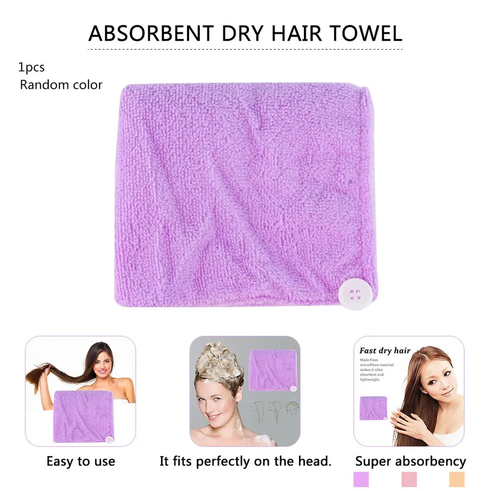 

Microfibre After Shower Hair Drying Wrap Womens Girls Lady's Towel Quick Dry Hair Hat Cap Turban Head Wrap Bathing Tools