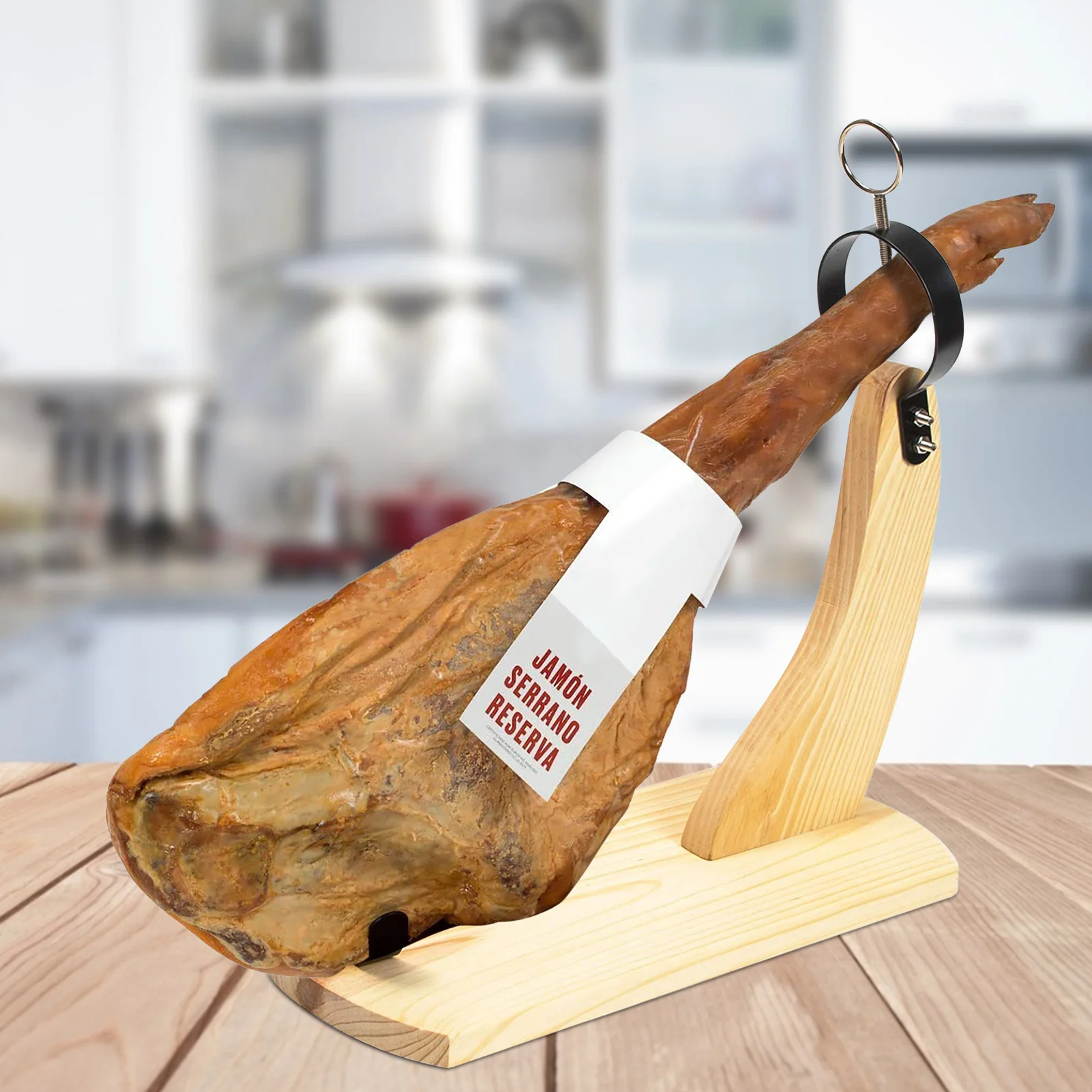 

Wood Spanish Ham Rack Italian Chef DIY BBQ Barbecue Ham Holder Pine And Metal Stand Restaurant Kitchen Accessories Tools