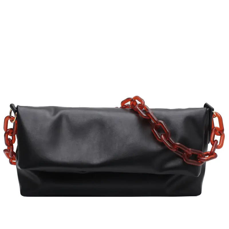 

Shoulder Bag Women Messenger Tote Bag Female Fashion Underarm Chain Crossbody Bags Soft PU Leather 2021 New Trend High Capacity