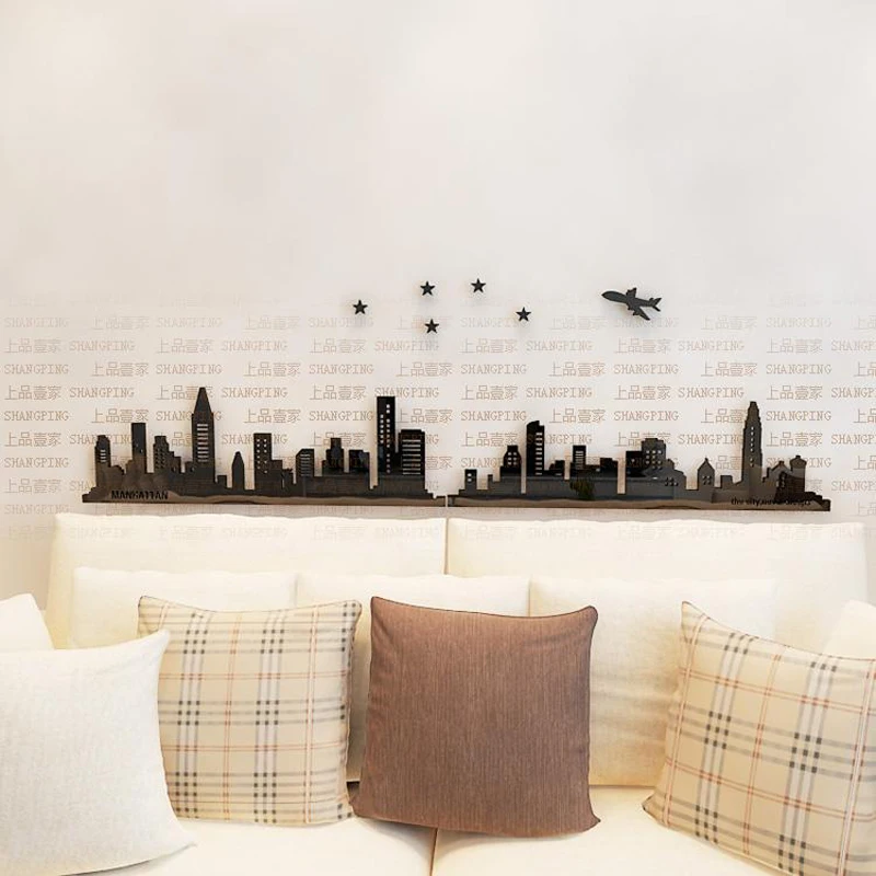 Новое поступление городские светильники акриловые настенные наклейки для