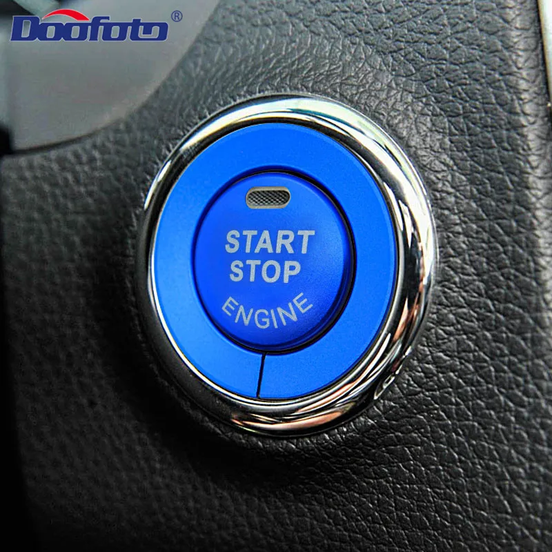 Doofoto Автомобильная наклейка для внутреннего интерьера Start Stop стильная кнопка Зажигания для автомобиля покрытие кольцо для Nissan Qashqai X-trail T32 Rogue МУРАНО Teana аксессуары