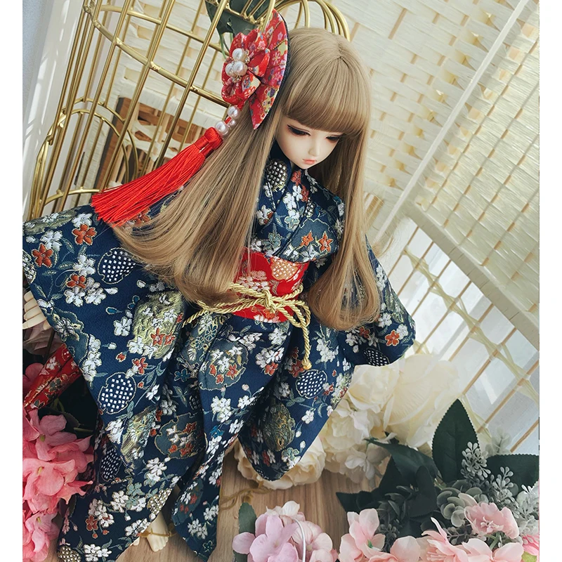 Кукла BJD 1/6 1/4 1/3 кимоно Красного/синего цвета для аксессуары кукол только