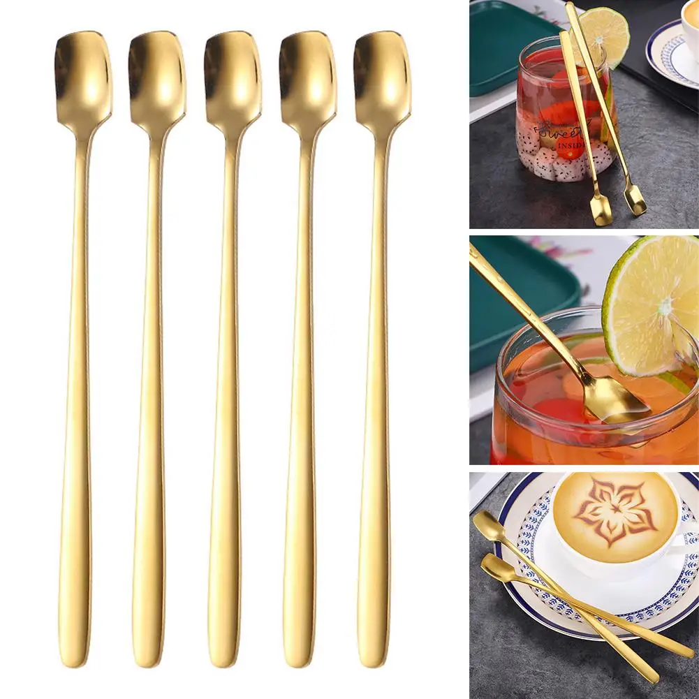 5 шт. нержавеющая сталь смешивание перемешивание ложка Мороженое кофейная с