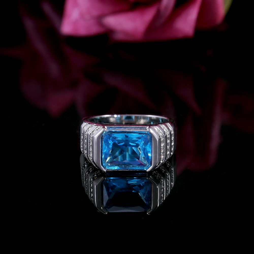 Rich Tree fashion round inlaid zircon women jewelry ring Punk style geometric square Golden engagement women's wedding | Украшения и