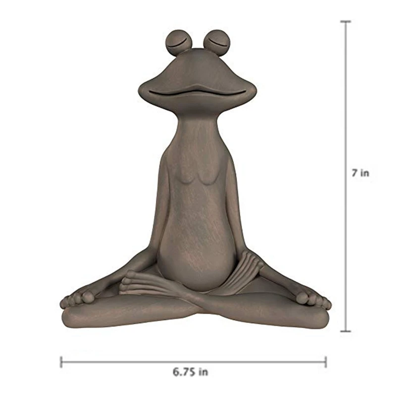

Garden Meditating Frog Statue Resin Zen Animal Yoga Figurine Outdoor Lawn Decor For Flower Beds Fairy Gardens Decoration