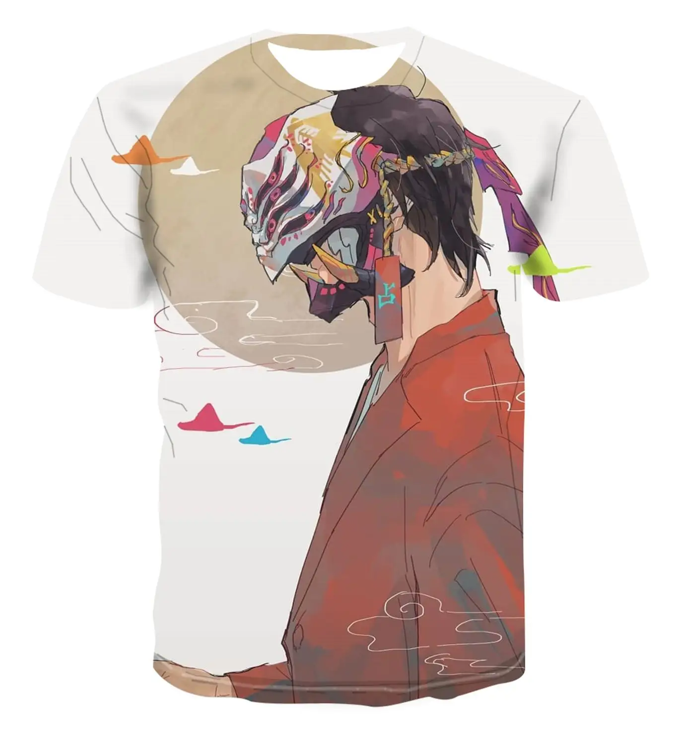 Футболка Мужская/женская с 3D-принтом самурая модная рубашка круглым вырезом и