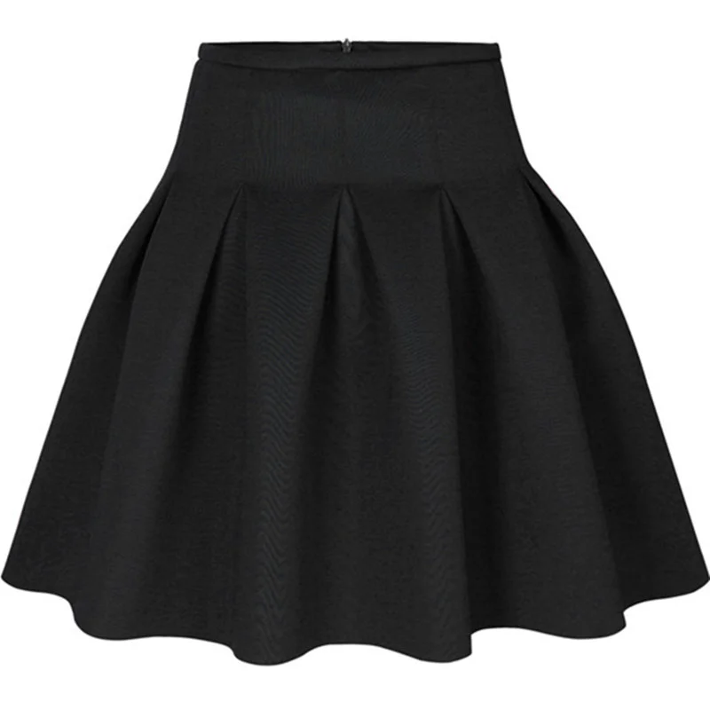 XFPV 2022 Autumn Winter New Arrivals Korean Solid Color Pleated Fluffy A-line Woolen High Waist Short Skirt Female SM956 | Женская