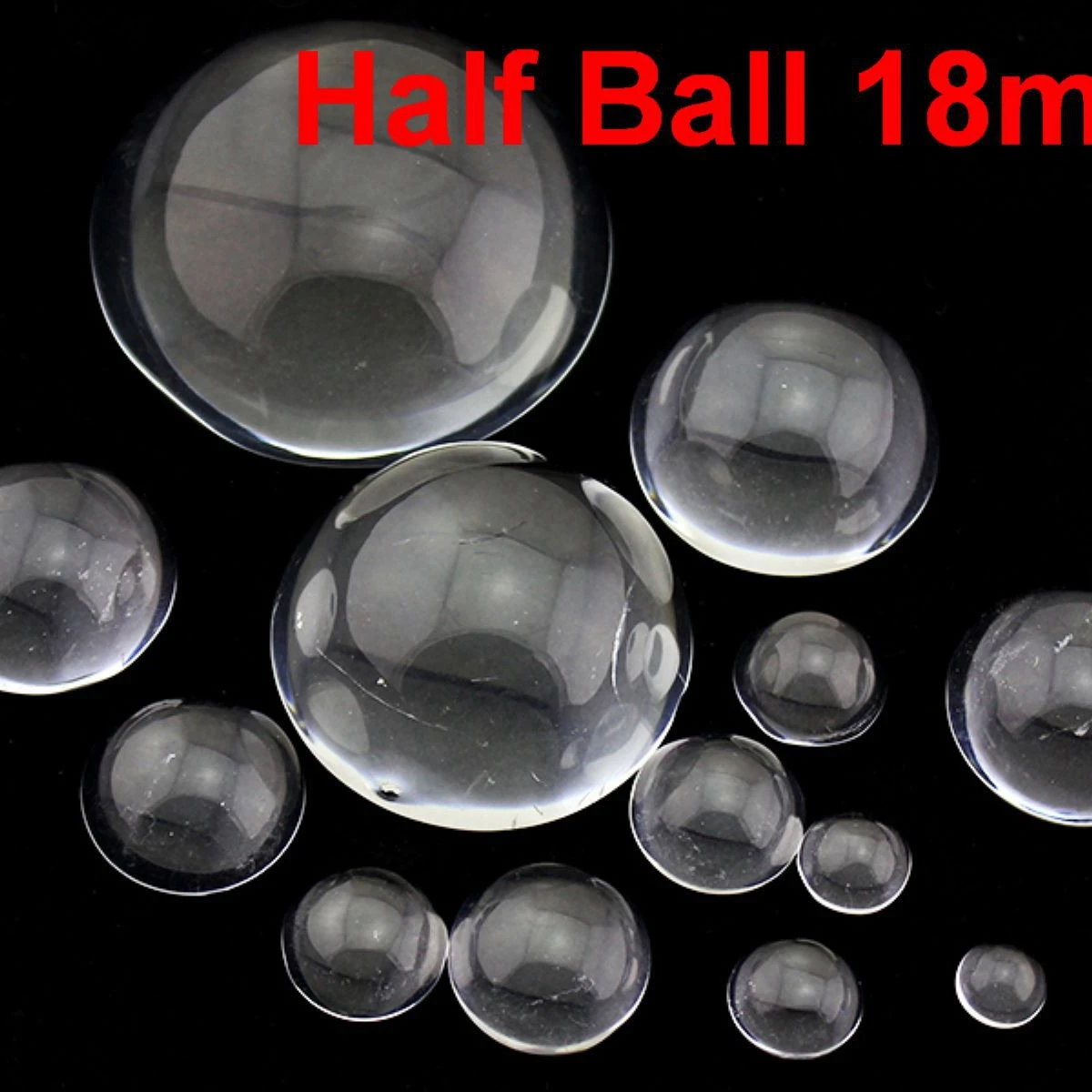 20 прозрачных плоских стеклянных полушаров кабошон 18 мм | Украшения и аксессуары