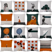 nordic style girl pattern printed cushion cover balloon throw pillow cover decor home sofa bed 4545cm hogar cojin